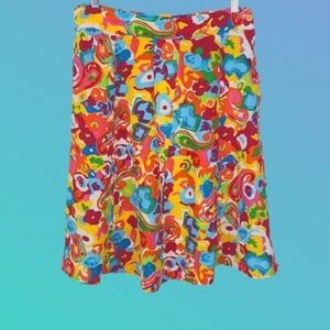 Italian Vintage Side Zip Bold Floral Skirt